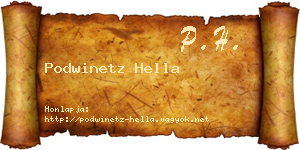 Podwinetz Hella névjegykártya